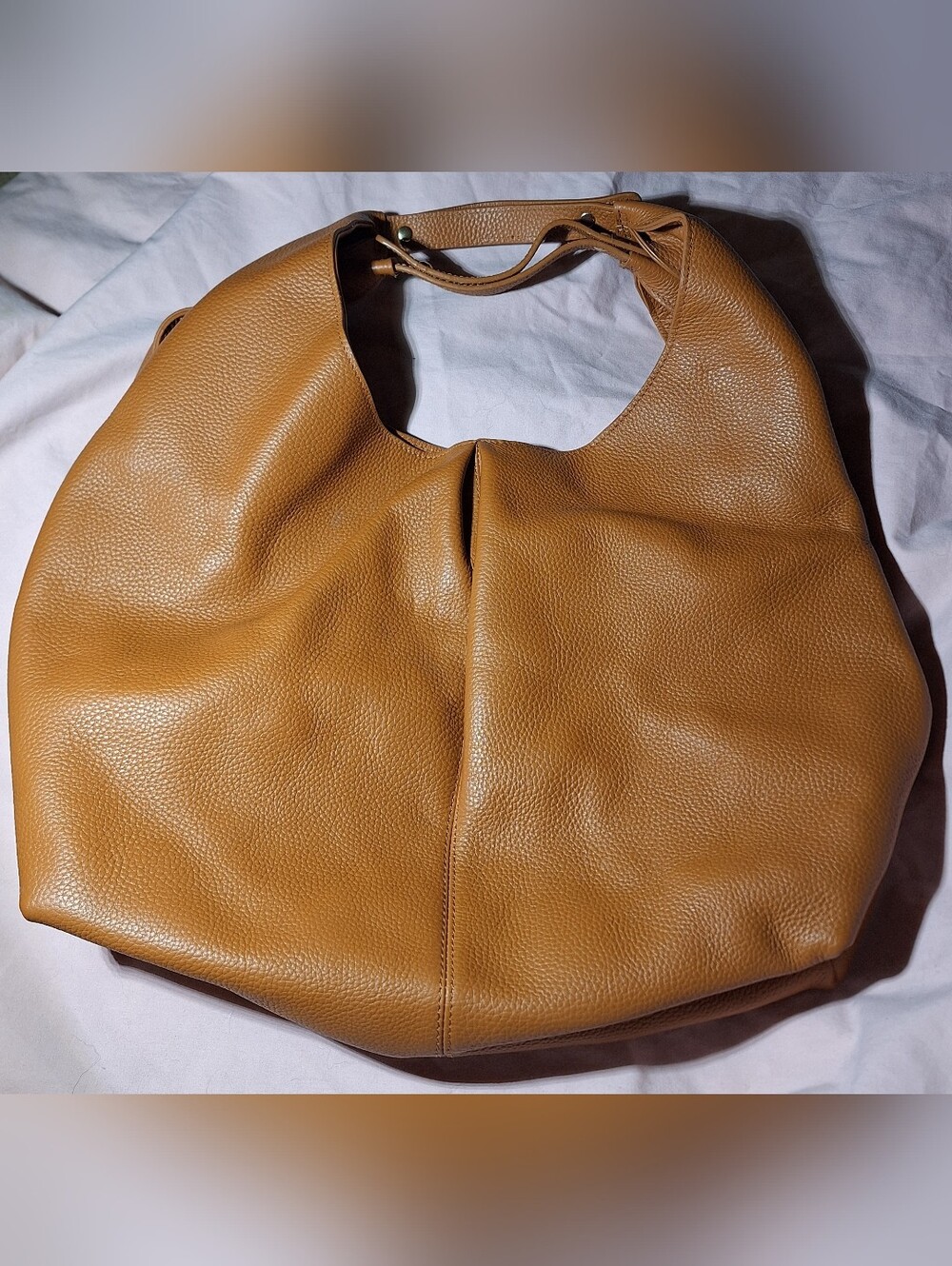 LAGGO Cognac Leather Hobo Bag